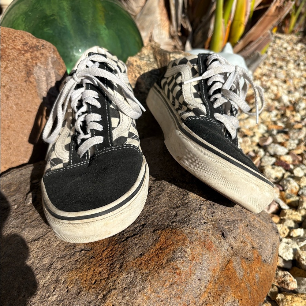 Vans Old Skool Checkerboard Suede Black and White Beach Skate California Active - Picture 3 of 6